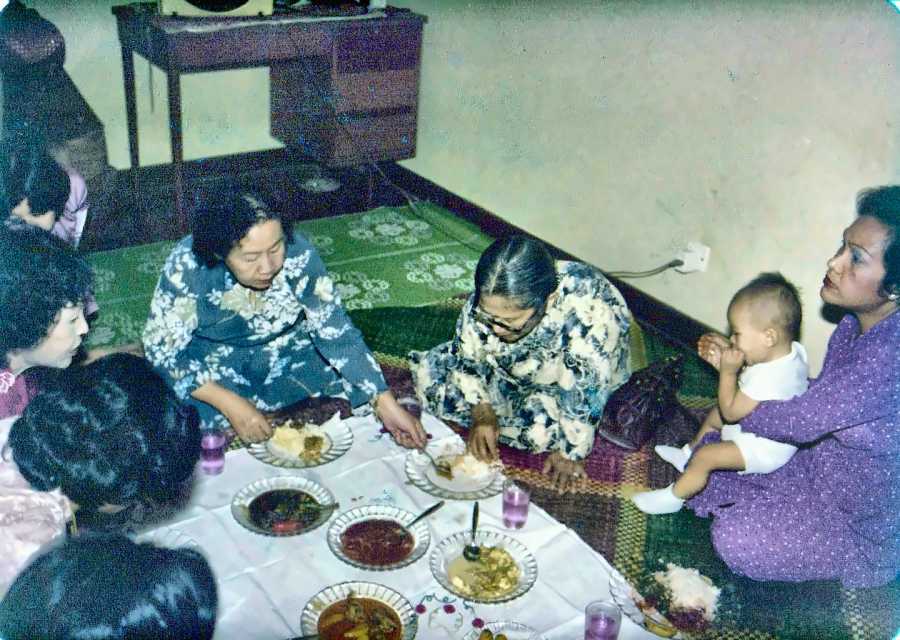 A family meal, 1982 — after correction